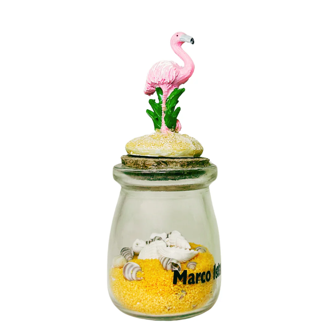 Marco Island Figurine Flamingo Pink Bottle Souvenir - Image 2