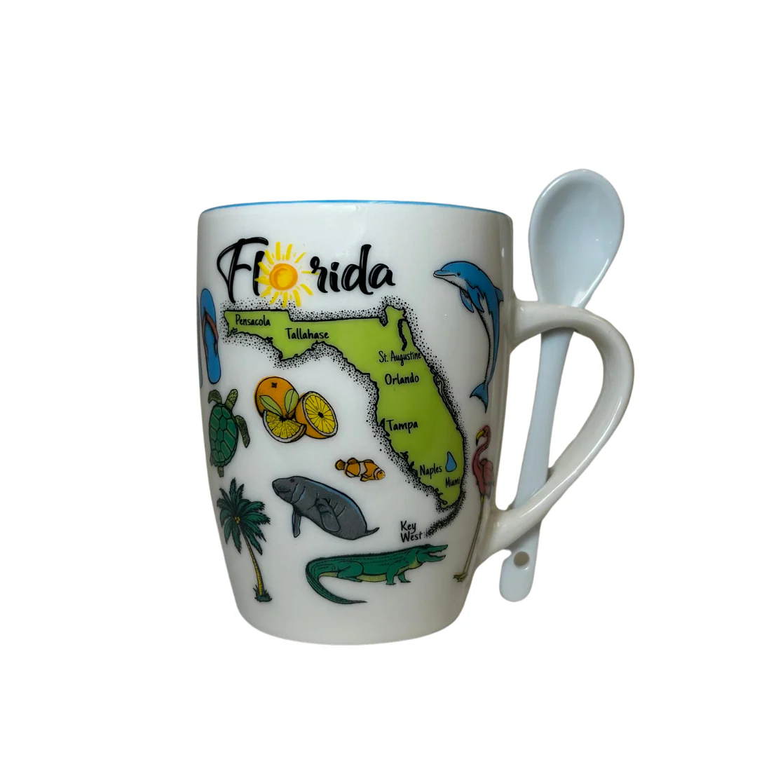 Marco Island Florida Map Mug With Spoon - Image 2