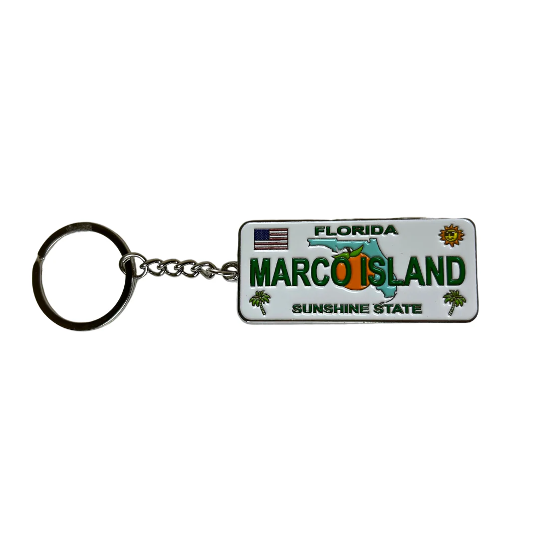 Marco Island License Plate 2.4" Keychain