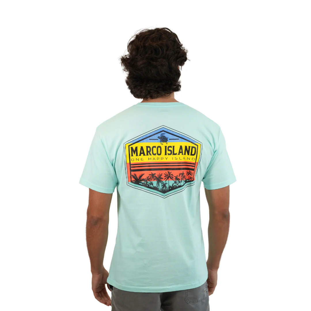 Marco Island One Happy Island Combed/Cotton Unisex Celadon T-Shirt Style Cc1000 - Image 2