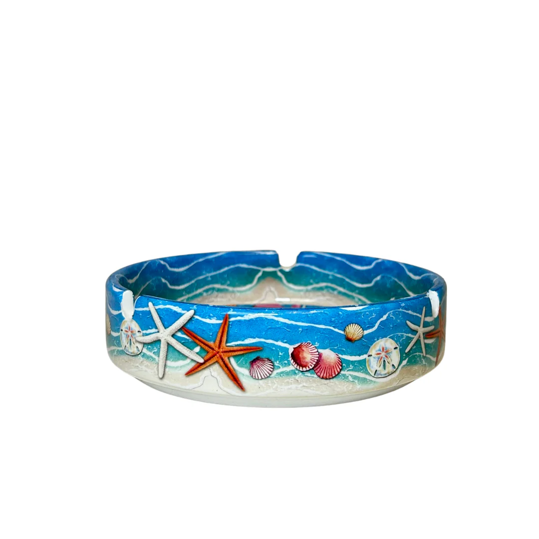 Marco island Sandals Ashtrays 5" Diameter Ceramic Round - Image 2