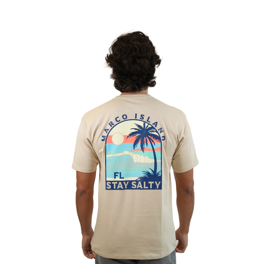 Marco Island Stay Salty Combed/Cotton Unisex Oyster T-Shirt Style Cc1000 - Image 2