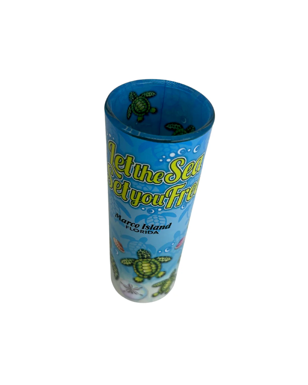 Marco Island Turtle Glass Tube 4"High 1.5 Diameter - Image 2