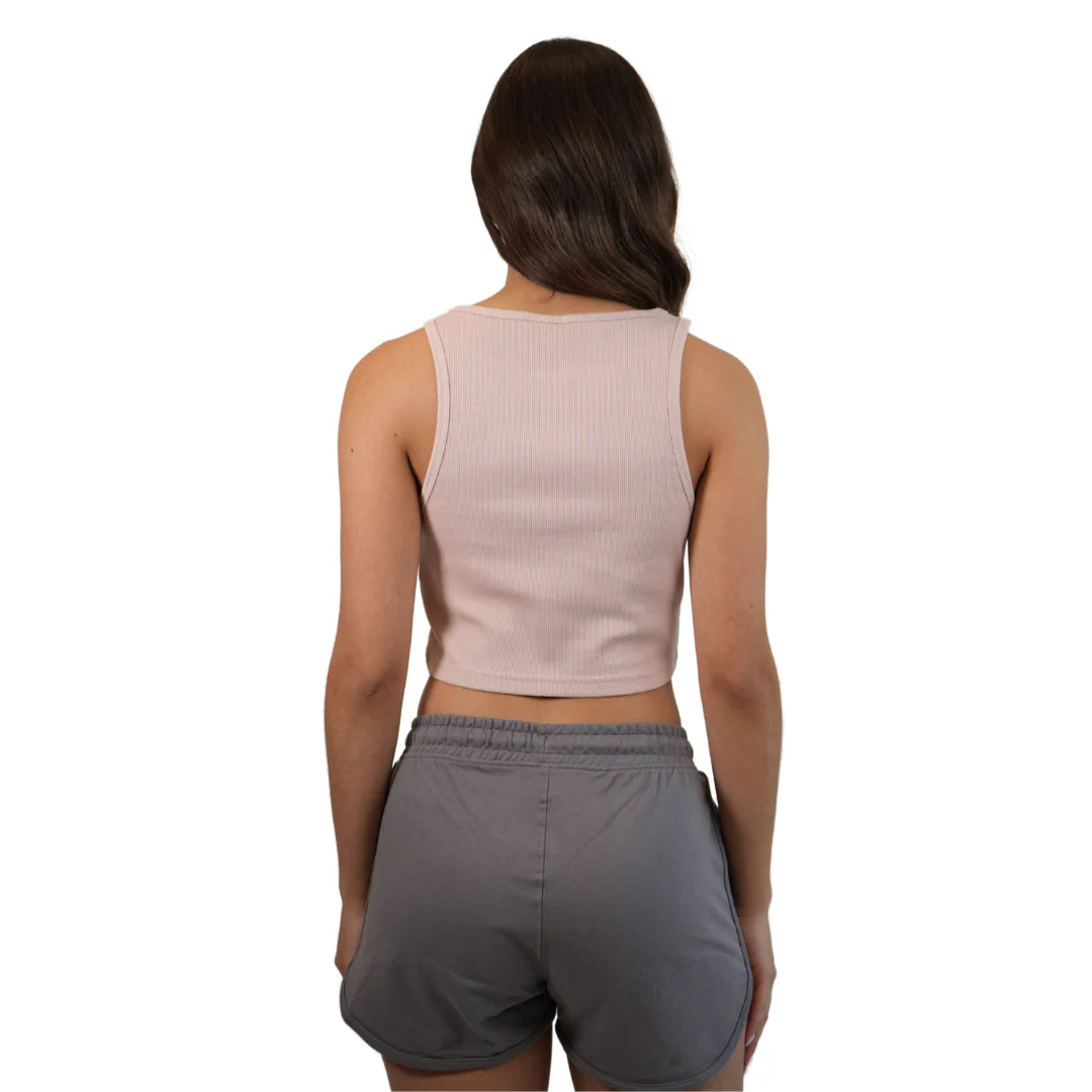 Marco Island Women Knot Crop Top with Salty Waves Est. 1964 Design Color Black | Mauve Style 141 - Image 4