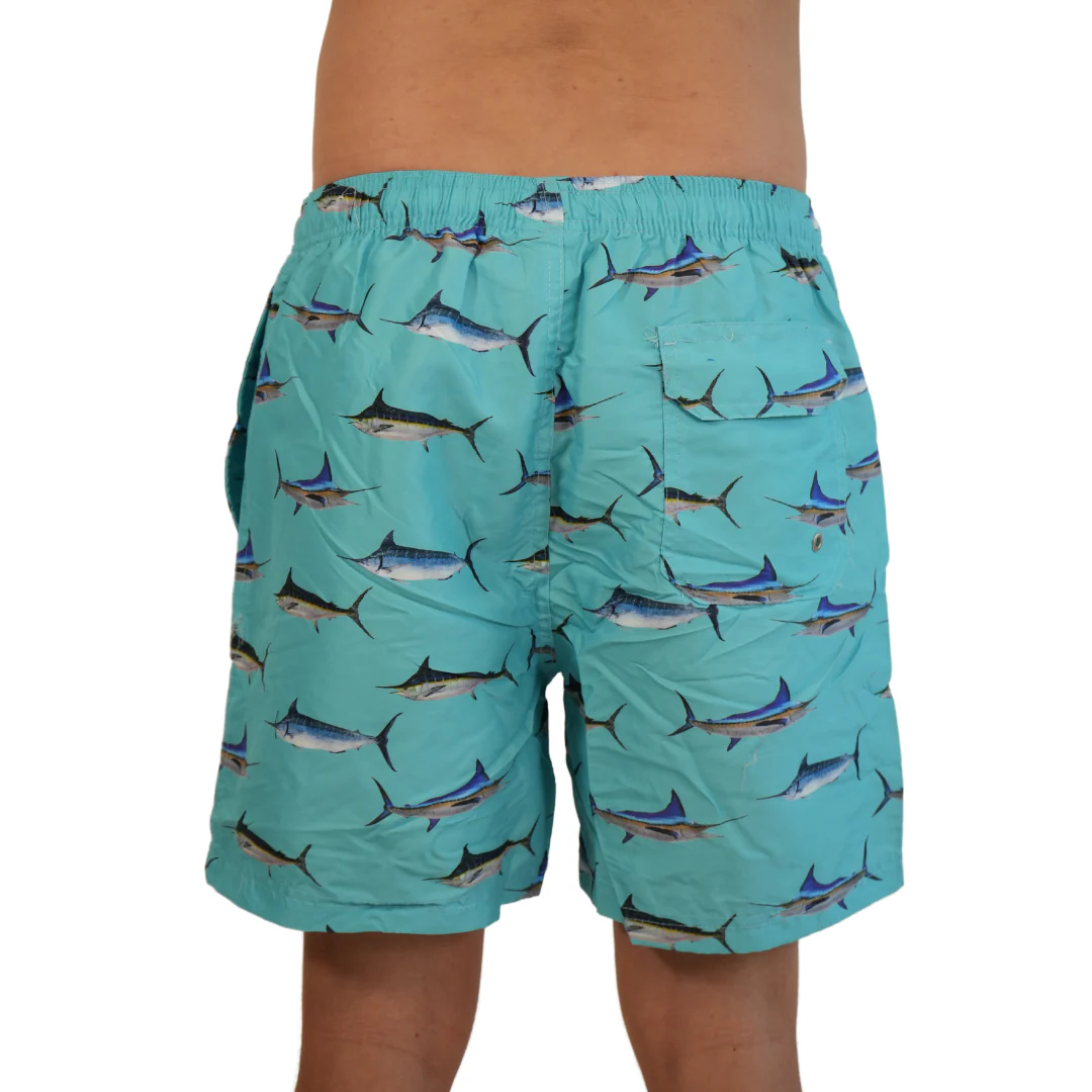 Mens Swim Trunks Marlins Lt Blue Style Sm-011b - Image 4