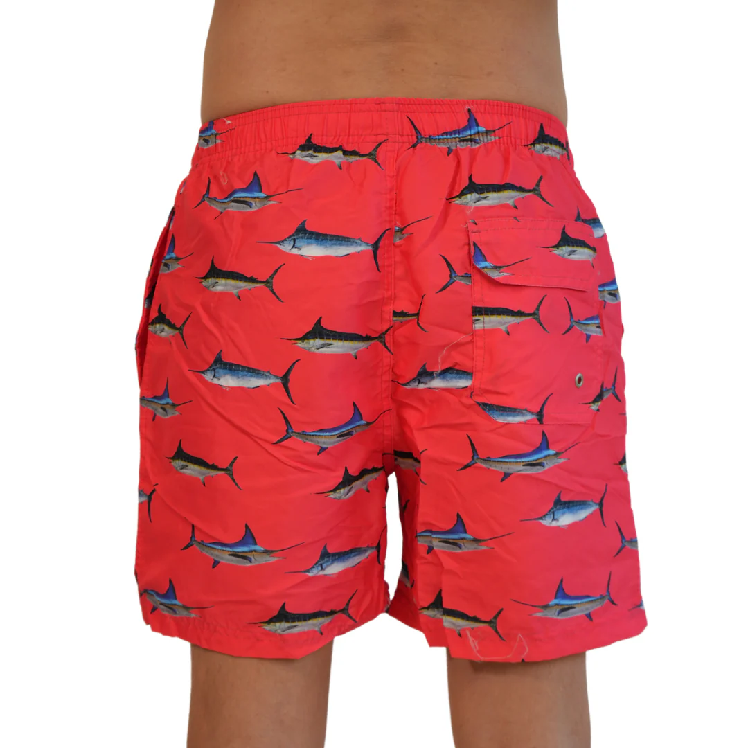 Mens Swim Trunks Marlins Red Style Sm-011 - Image 4