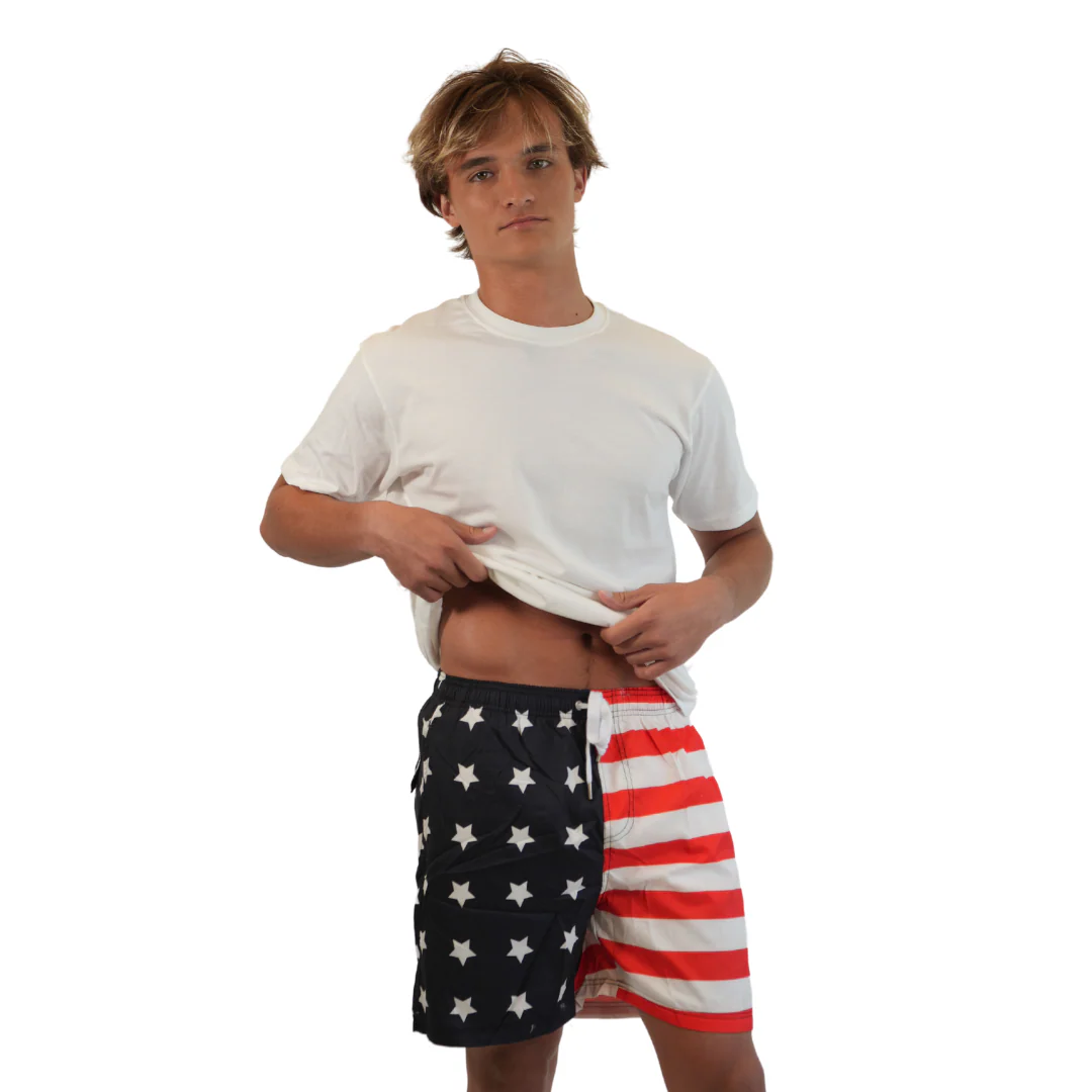 Mens Swim Trunks United States Flag Style Sm-004 - Image 3