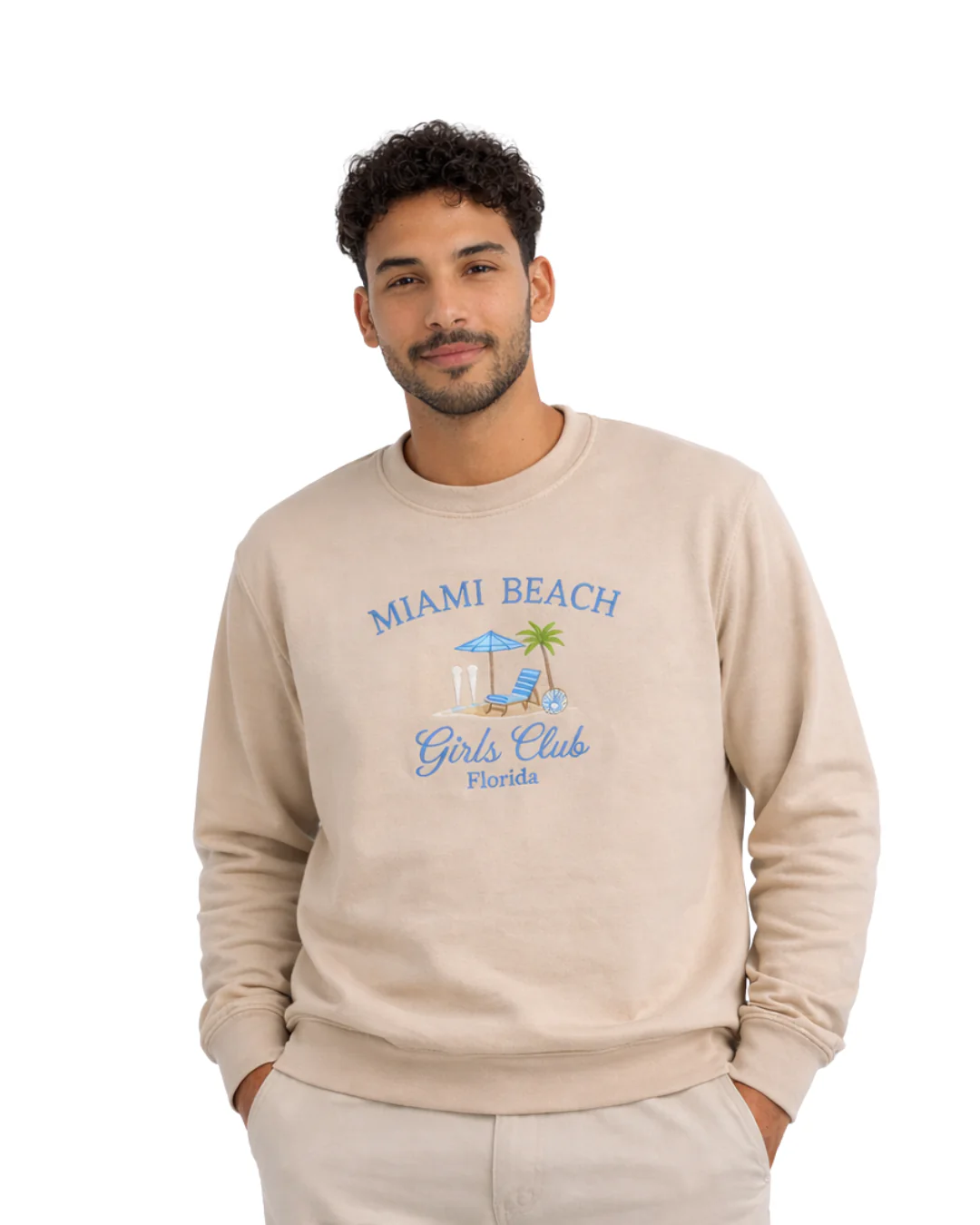 Miami Beach, FL Embroidered Men’s Crewneck