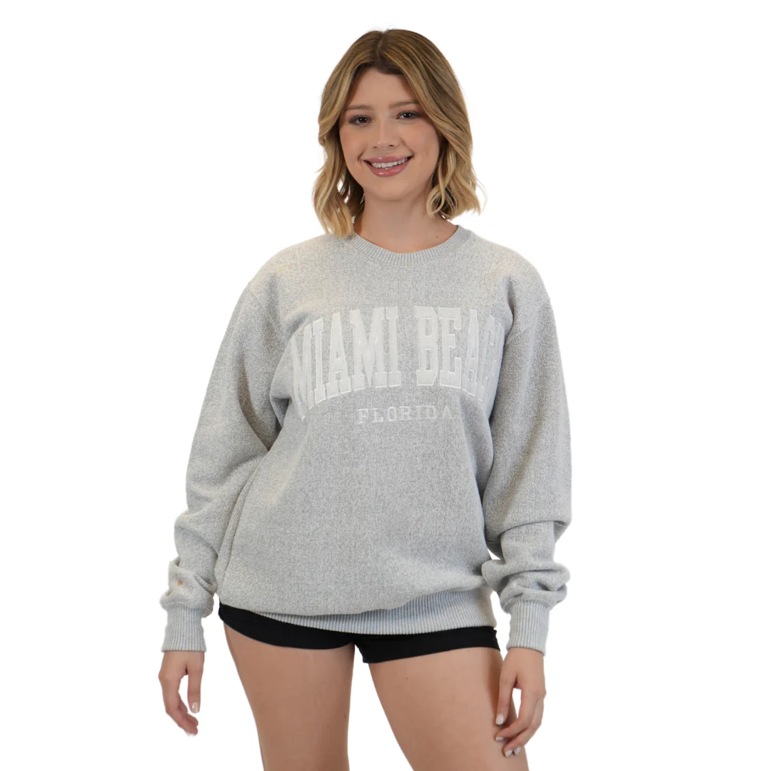 Miami Beach Fl. Nantucket Crewneck W/ City Name Applique Style Ap267 - Image 2