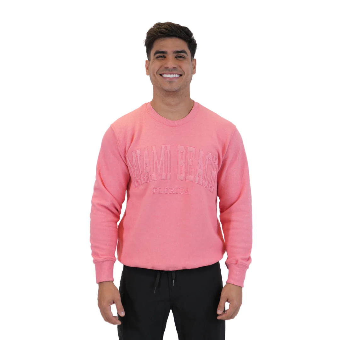 Miami Beach Fl. Nantucket Crewneck W/ City Name Applique Style Ap267 - Image 2