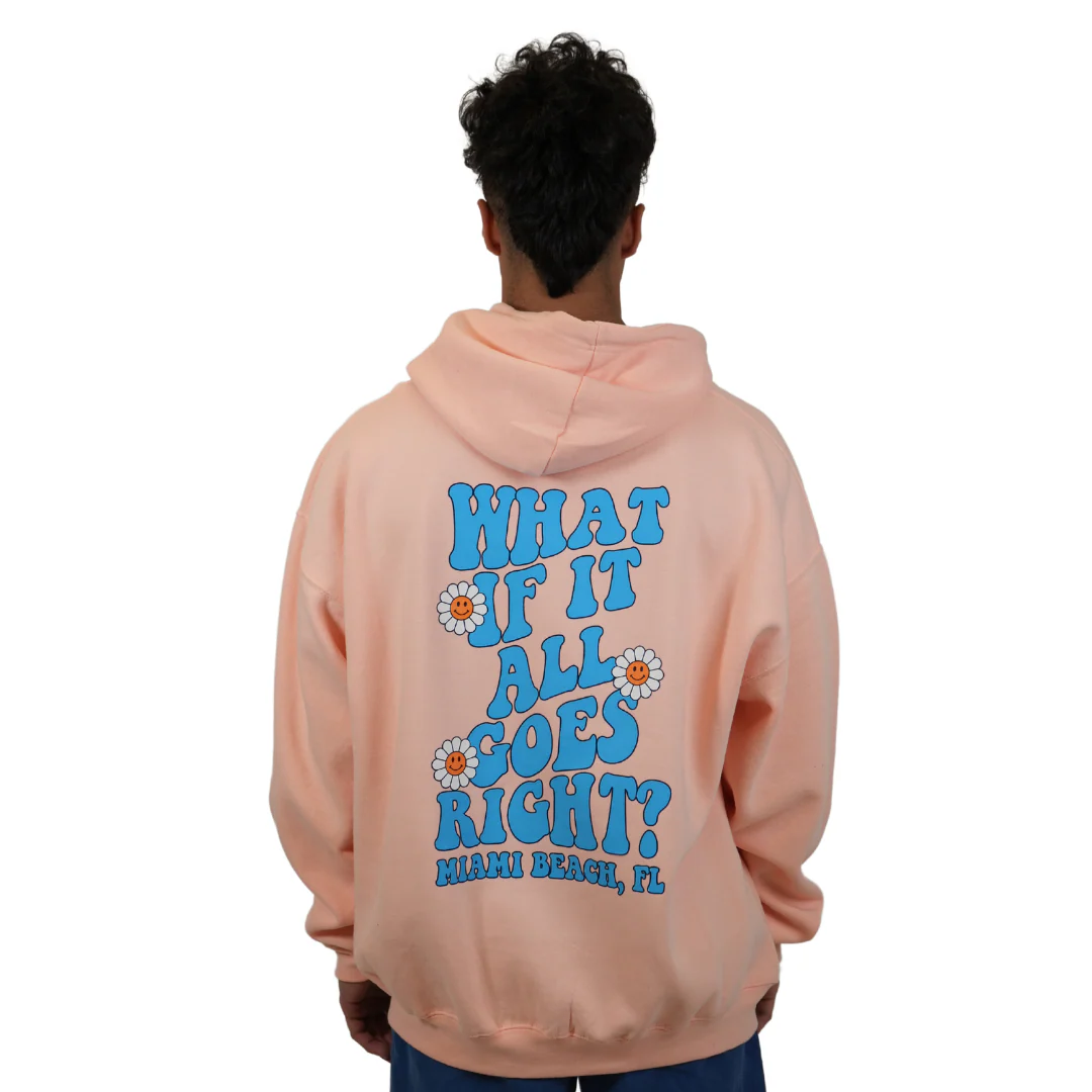 Miami Beach  What if.. Pullover Hoodie Unisex  Apricot Style 252 - Image 2