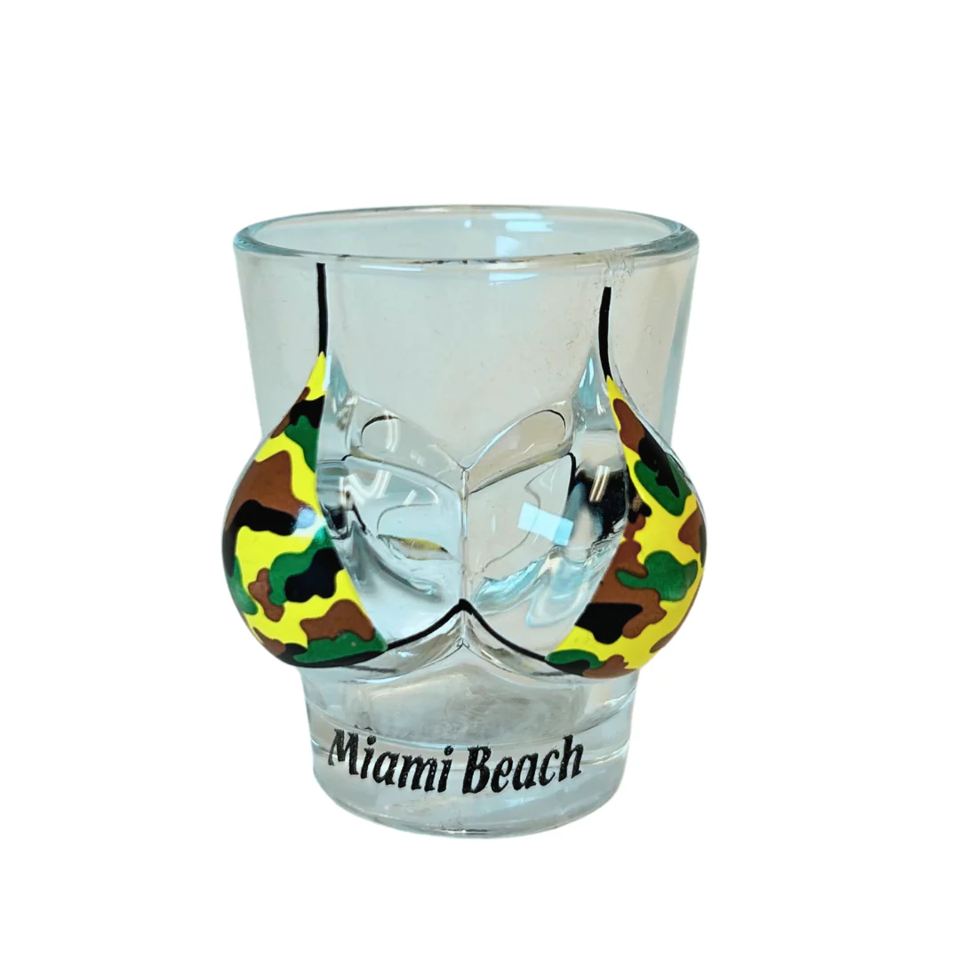 Miami Bikini Bust Flamingo 3d Shot Glass - Image 2