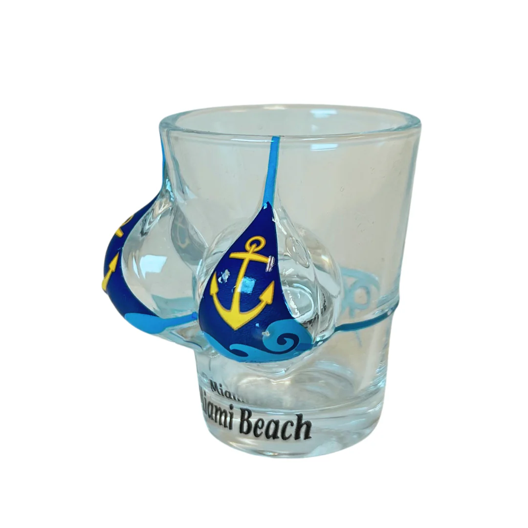 Miami Bikini Bust Flamingo 3d Shot Glass - Image 3