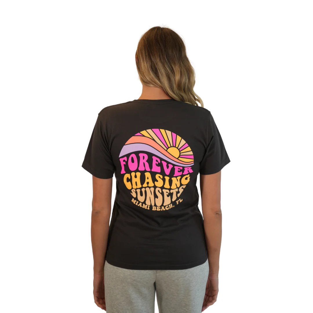 Miami Forever Combed/Cotton Women Charcoal T-Shirt Style Cc1000 - Image 2