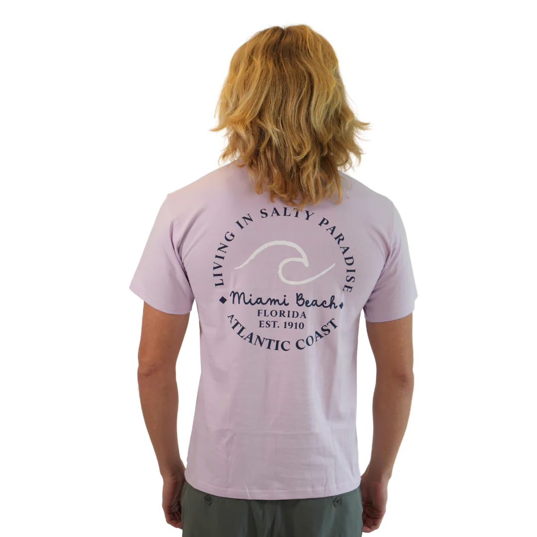 Miami Living In Salty Combed/Cotton Unisex Purple Ice T-Shirt Style Cc1000 - Image 2
