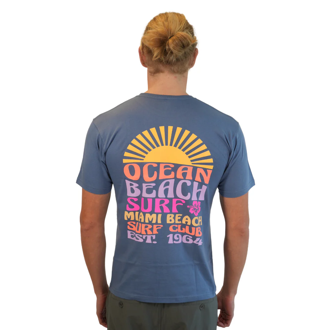 Miami Ocean Beach Combed/Cotton Unisex Blue Jean  T-Shirt Style Cc1000 - Image 2