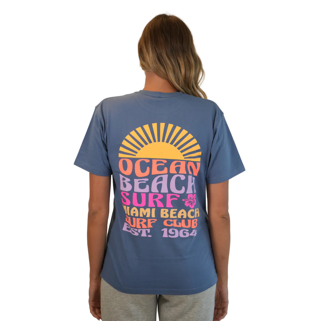 Miami Ocean Beach Combed/Cotton Women Blue Jean  T-Shirt Style Cc1000 - Image 2