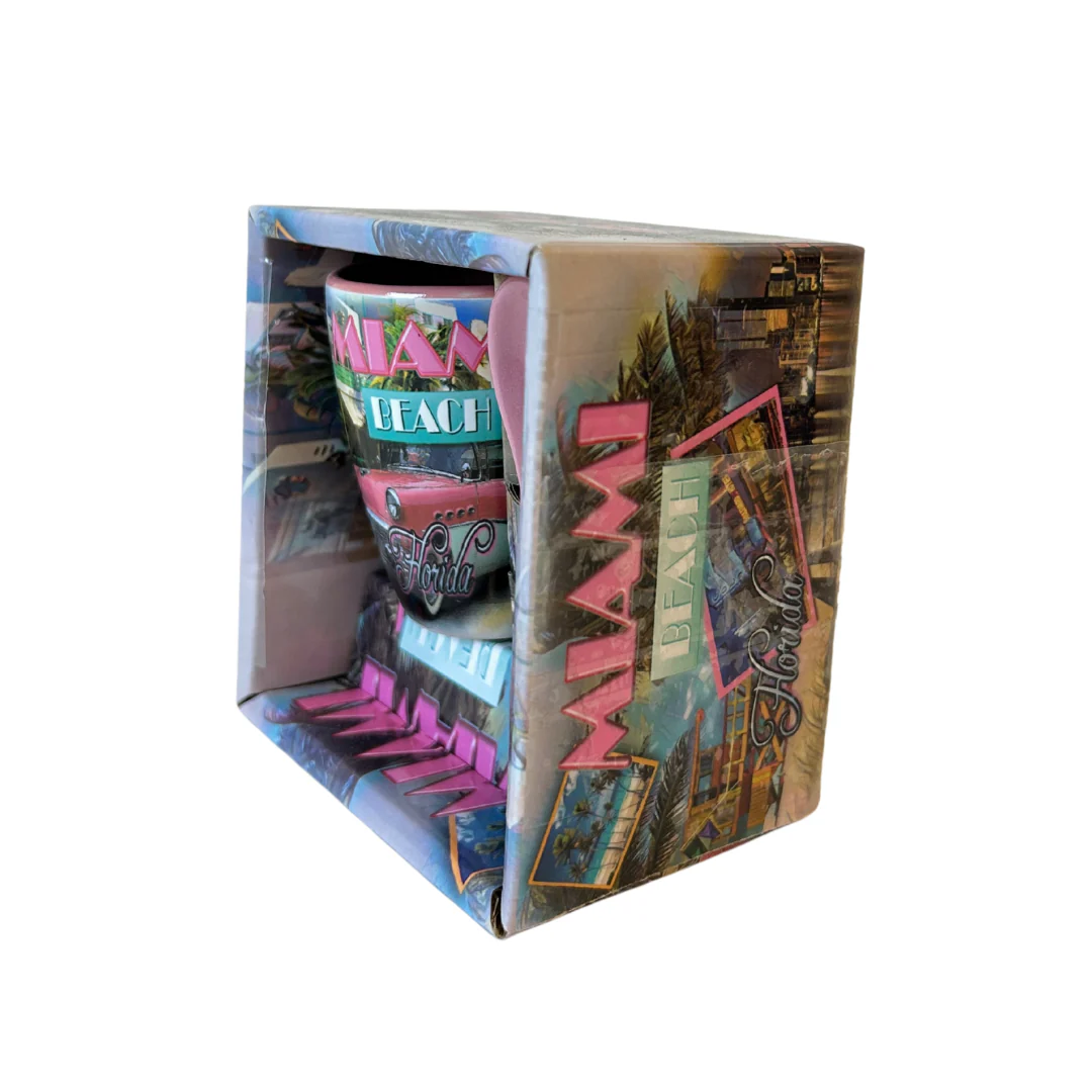 Miami Vintage Espresso Mug with Spoon, pink, 40oz. - Image 2