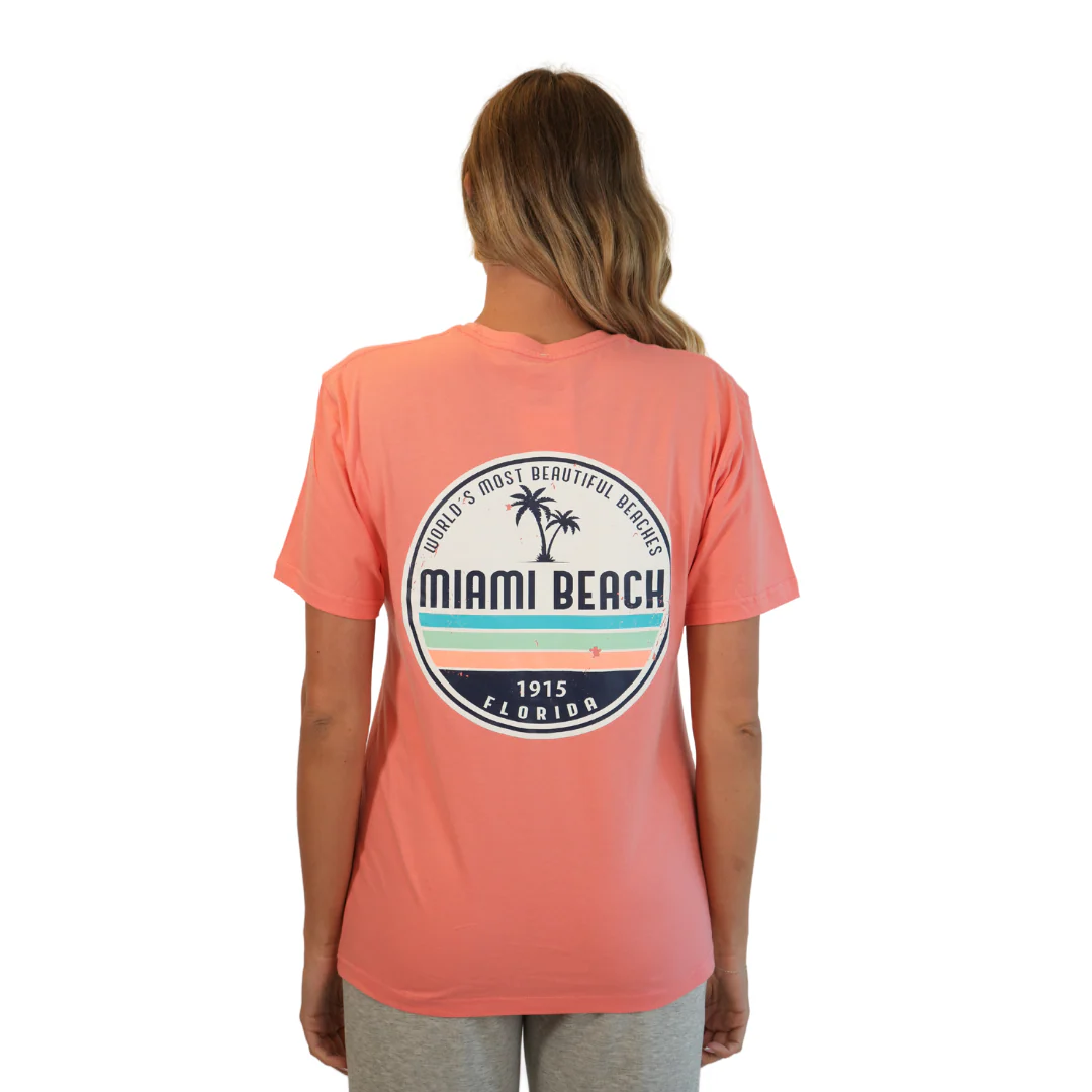 Miami World's Most Combed/Cotton Women Peach T-Shirt Style Cc1000 - Image 2