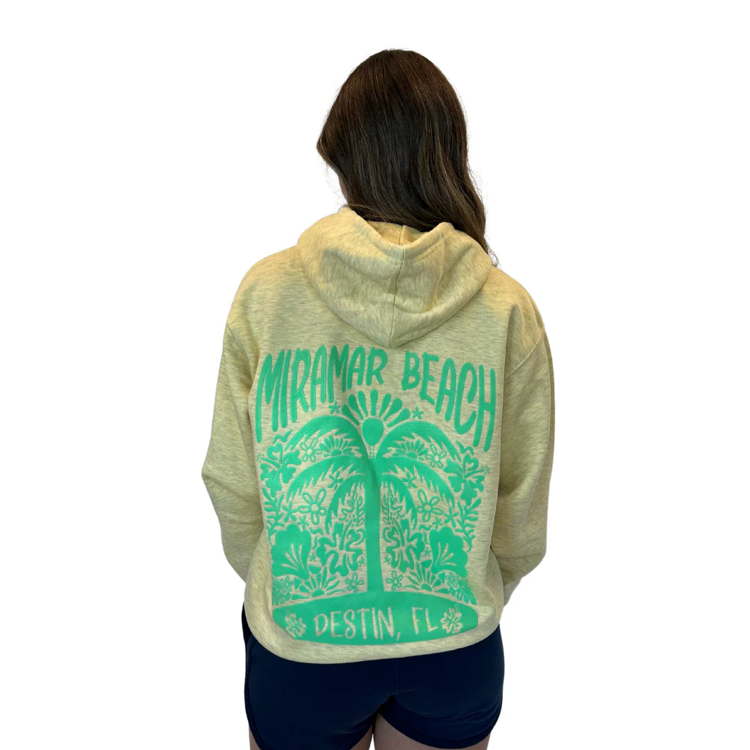 Miramar Beach with front Palm Tree pocket design and back big Design Pullover Hoodie Women Style ML200 - Image 4
