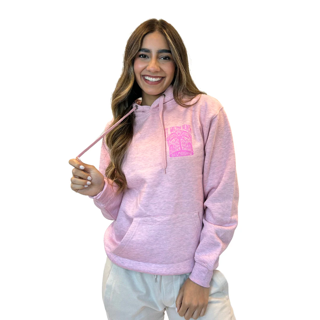Ft. Walton Beach with front Palm Tree pocket design and back big Design Pullover Hoodie Women Style ML200 - Image 3