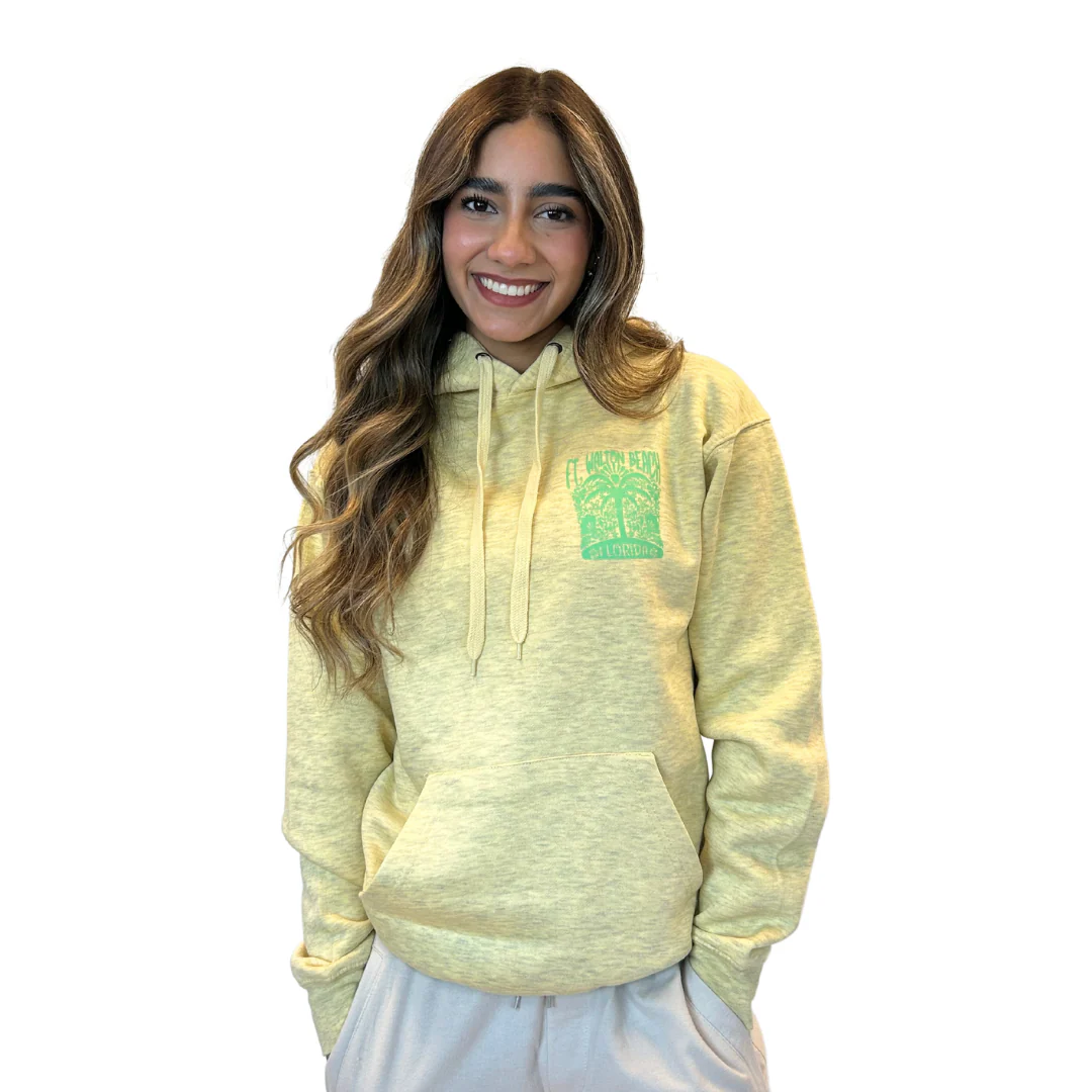 Ft. Walton Beach with front Palm Tree pocket design and back big Design Pullover Hoodie Women Style ML200 - Image 5