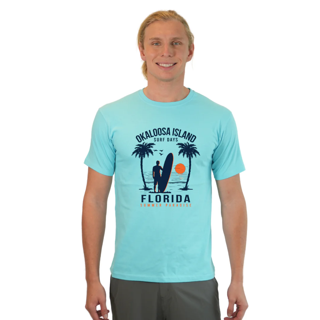 Okaloosa Island Combed Cotton T-Shirt  Men with Summer Padaise Front Design Style CC1000 - Image 4