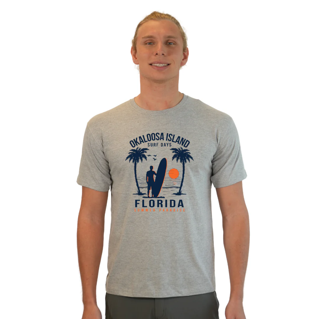 Okaloosa Island Combed Cotton T-Shirt  Men with Summer Padaise Front Design Style CC1000 - Image 5