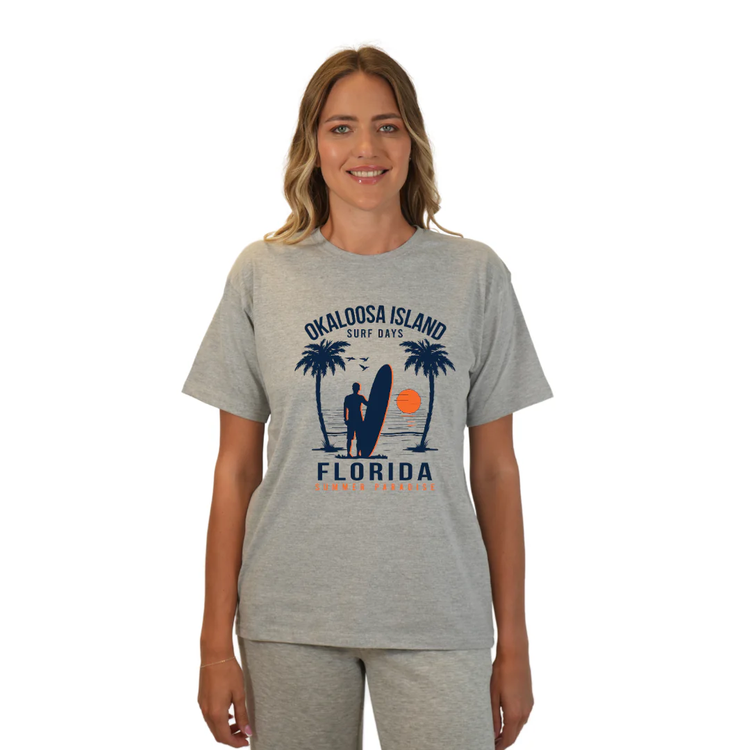 Okaloosa Island Combed Cotton T-Shirt  Women  with Summer Padaise Front Design Style CC1000 - Image 4
