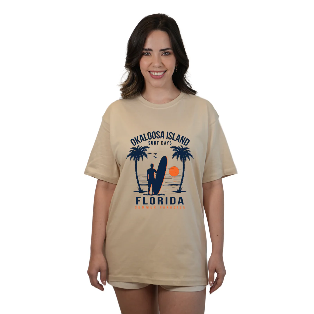 Okaloosa Island Combed Cotton T-Shirt  Women  with Summer Padaise Front Design Style CC1000 - Image 5