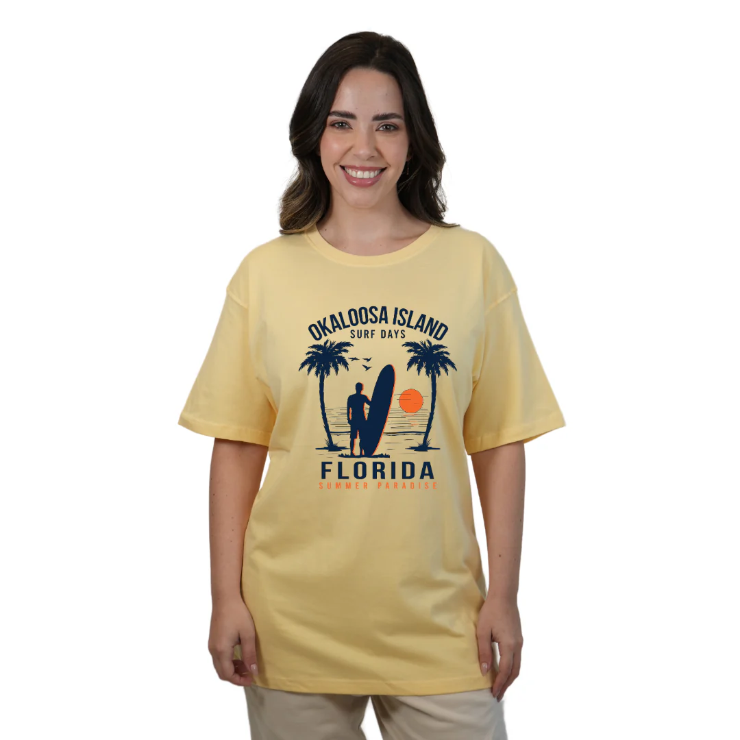 Okaloosa Island Combed Cotton T-Shirt  Women  with Summer Padaise Front Design Style CC1000 - Image 6