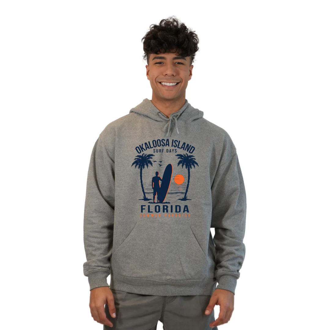 Okaloosa Island Hoodie Men with Summer Paradaise Front Design Style 252 - Image 3