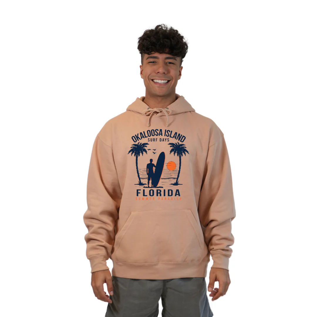 Okaloosa Island Hoodie Men with Summer Paradaise Front Design Style 252 - Image 4