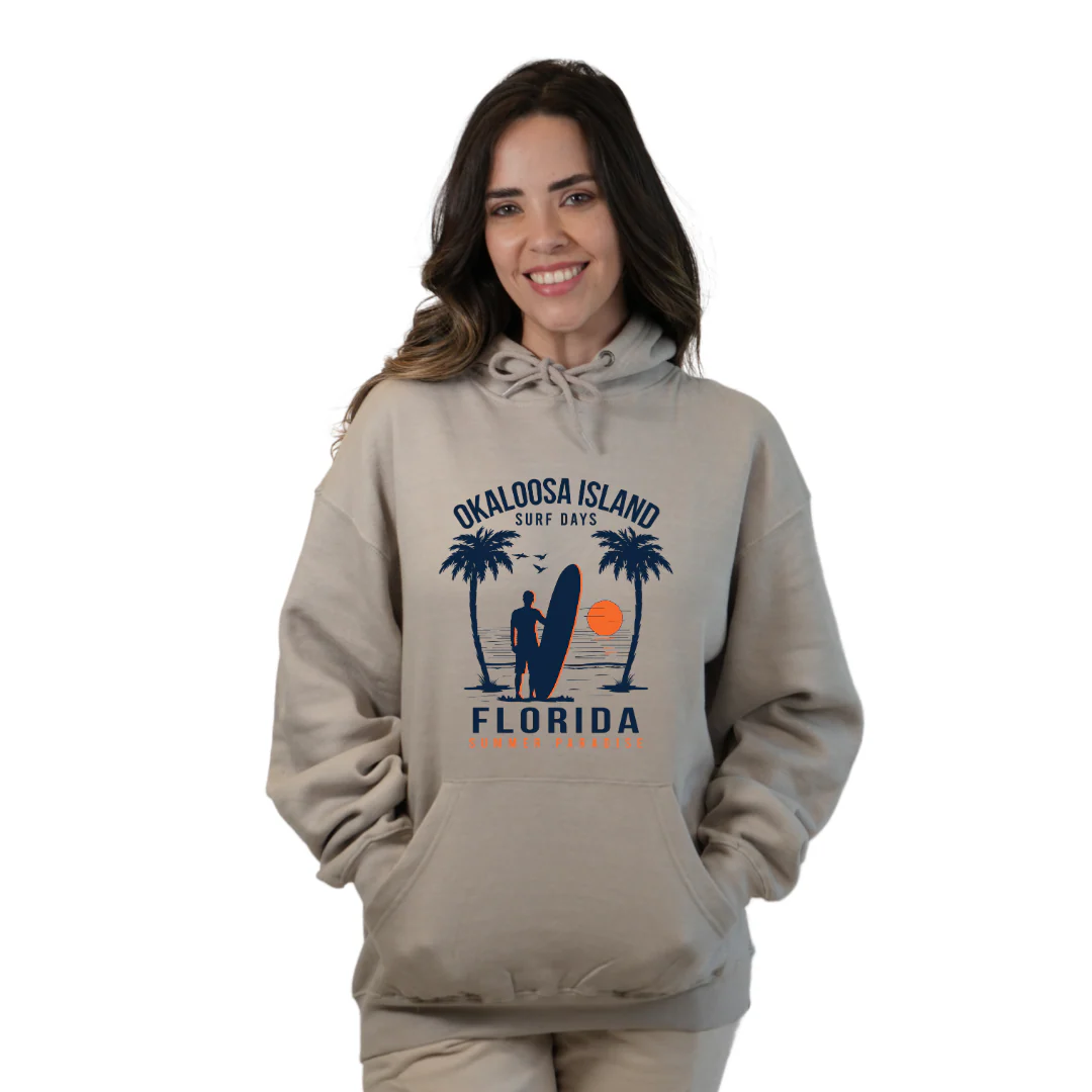 Okaloosa Island Hoodie Women  with Summer Paradaise Front Design Style 252 - Image 2
