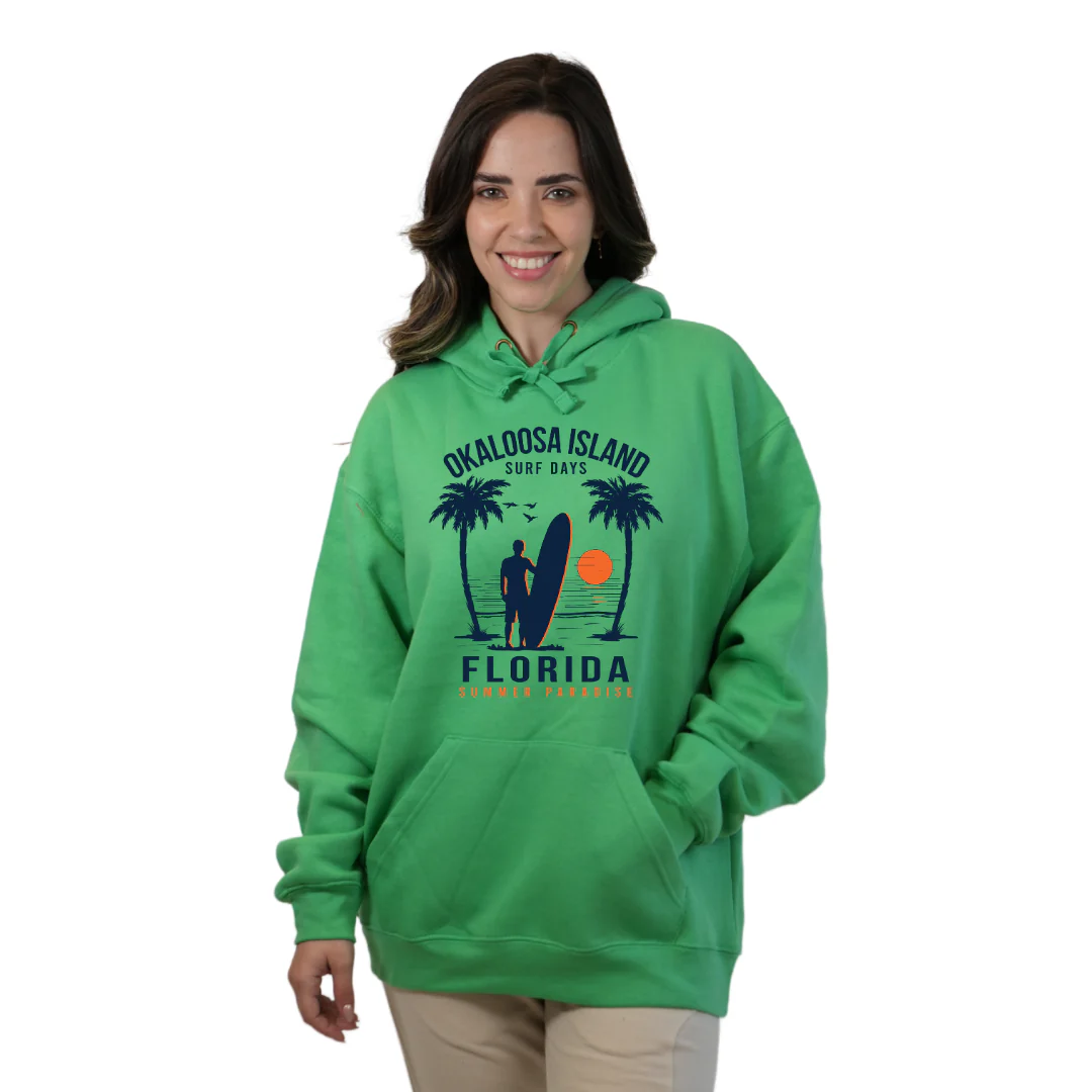 Okaloosa Island Hoodie Women  with Summer Paradaise Front Design Style 252 - Image 3