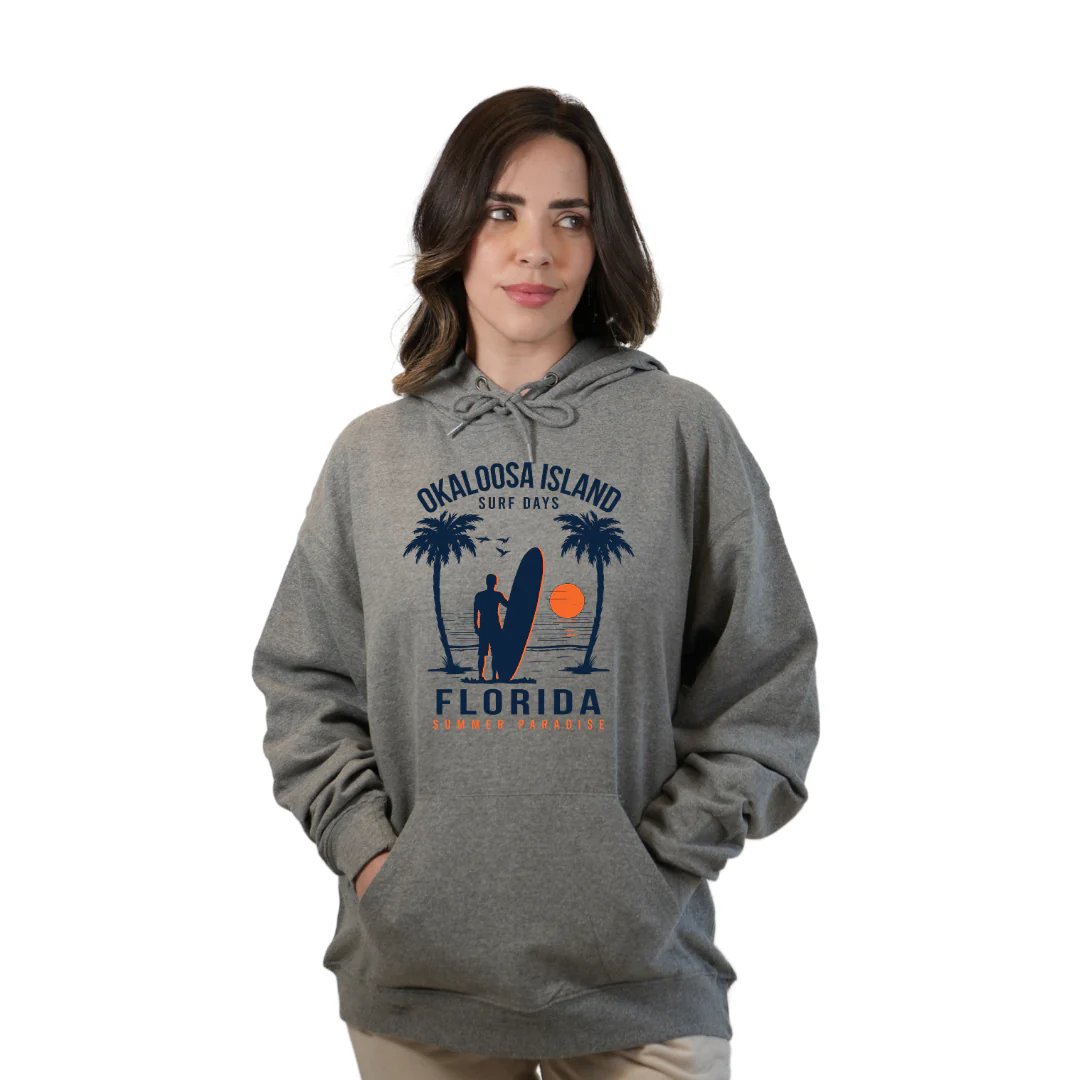 Okaloosa Island Hoodie Women  with Summer Paradaise Front Design Style 252 - Image 4
