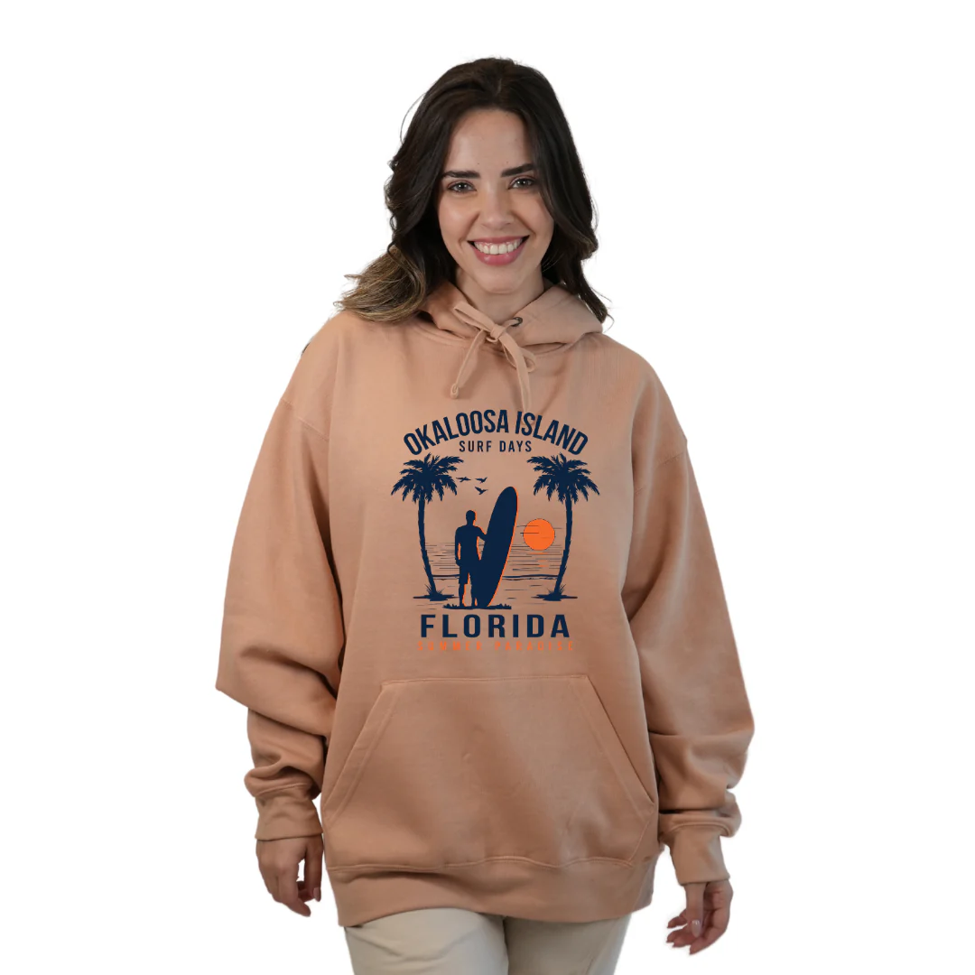 Okaloosa Island Hoodie Women  with Summer Paradaise Front Design Style 252 - Image 5
