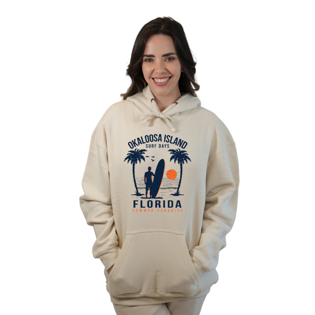 Okaloosa Island Hoodie Women  with Summer Paradaise Front Design Style 252 - Image 6