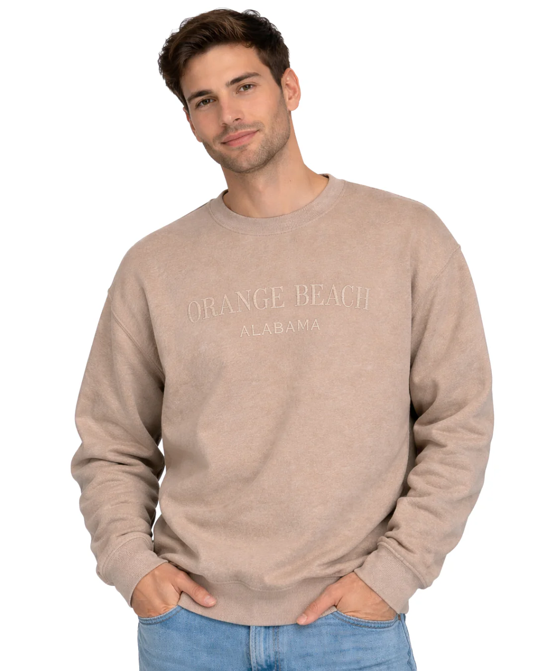 Orange Beach, AL Nantucket Crewneck – Embroidered City Name Appliqué (Style AP267AI) - Image 2