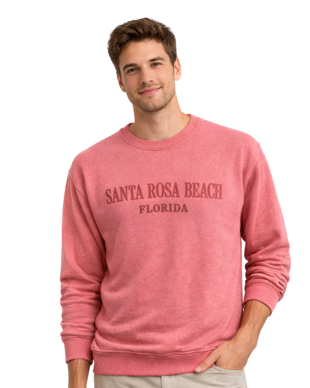 Santa Rosa Beach, Fl Nantucket Crewneck – Embroidered City Name Appliqué (Style AP267AI) - Image 2