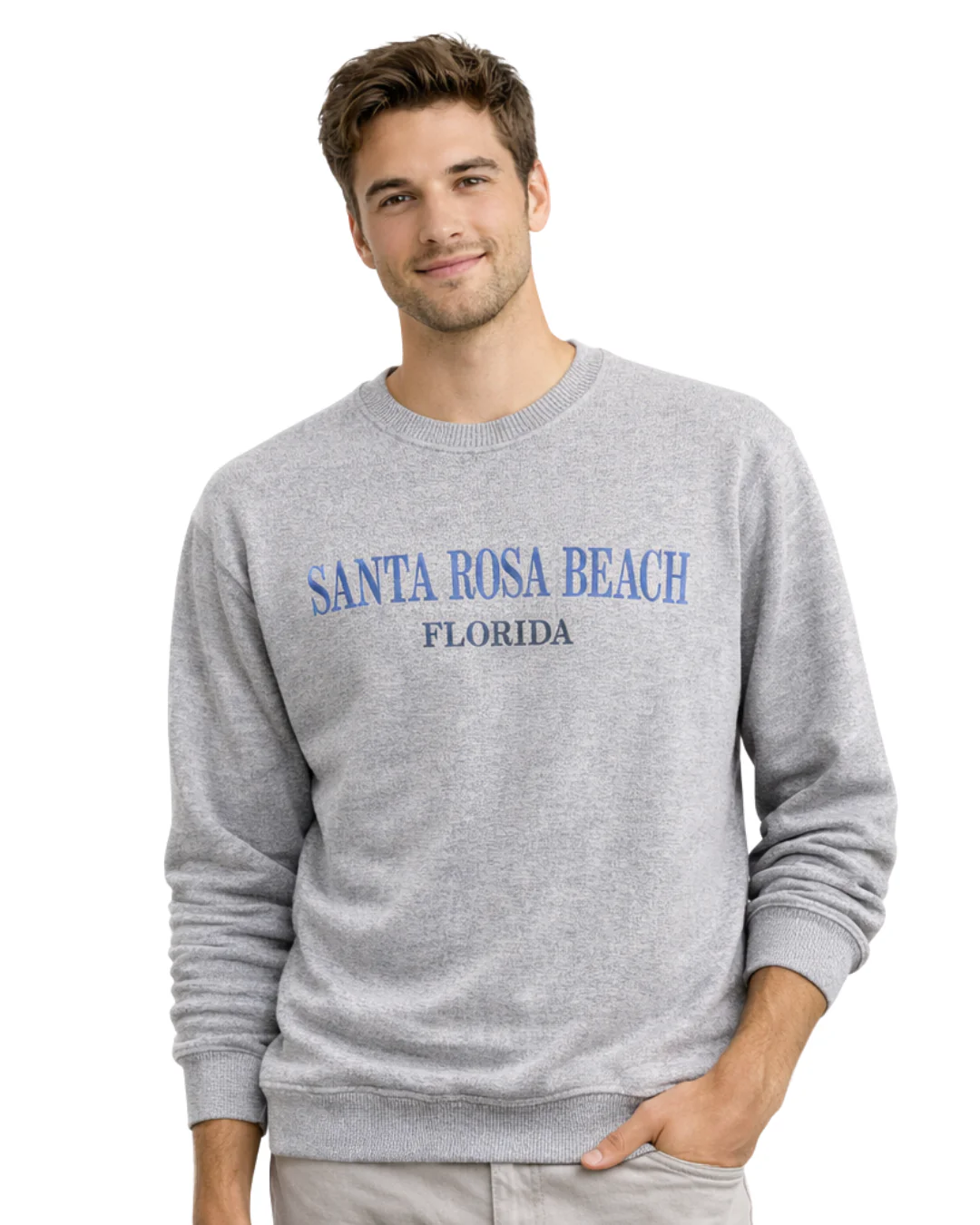 Santa Rosa Beach, Fl Nantucket Crewneck – Embroidered City Name Appliqué (Style AP267AI) - Image 3