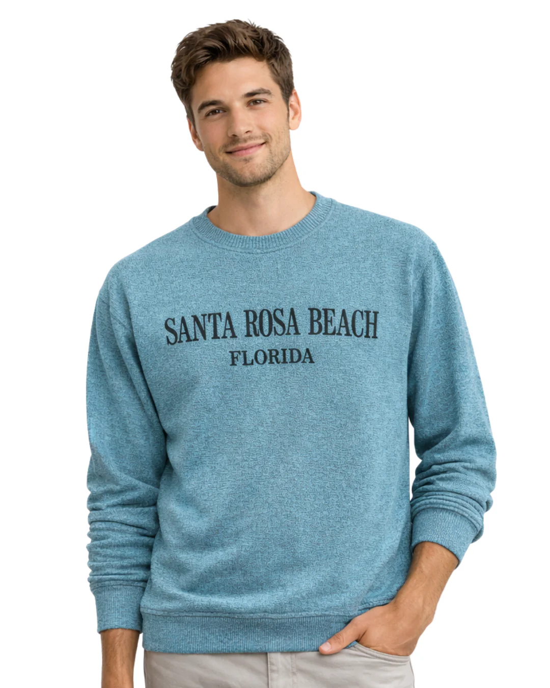 Santa Rosa Beach, Fl Nantucket Crewneck – Embroidered City Name Appliqué (Style AP267AI) - Image 5