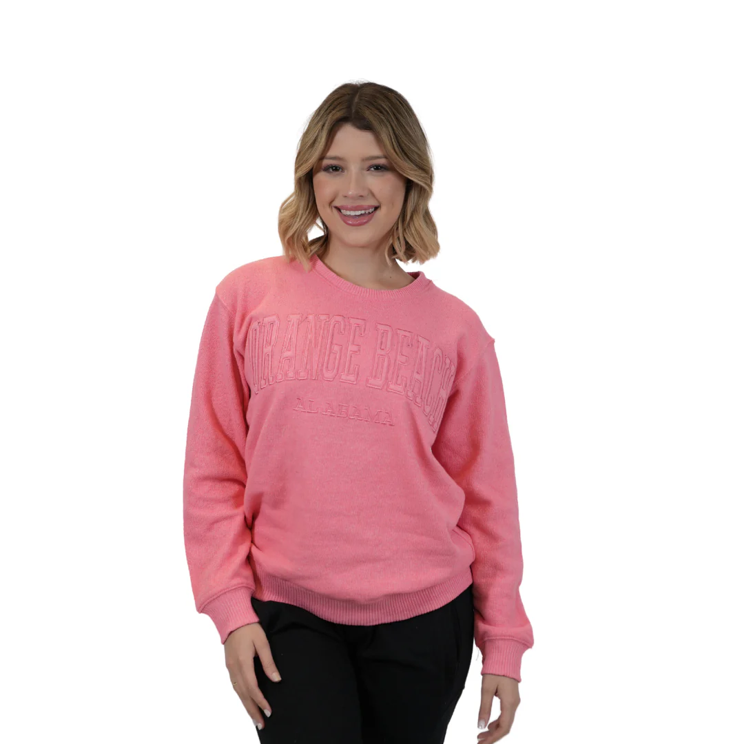 Orange beach Al,  Nantucket Crewneck W/ City Name Applique Style Ap267 - Image 2