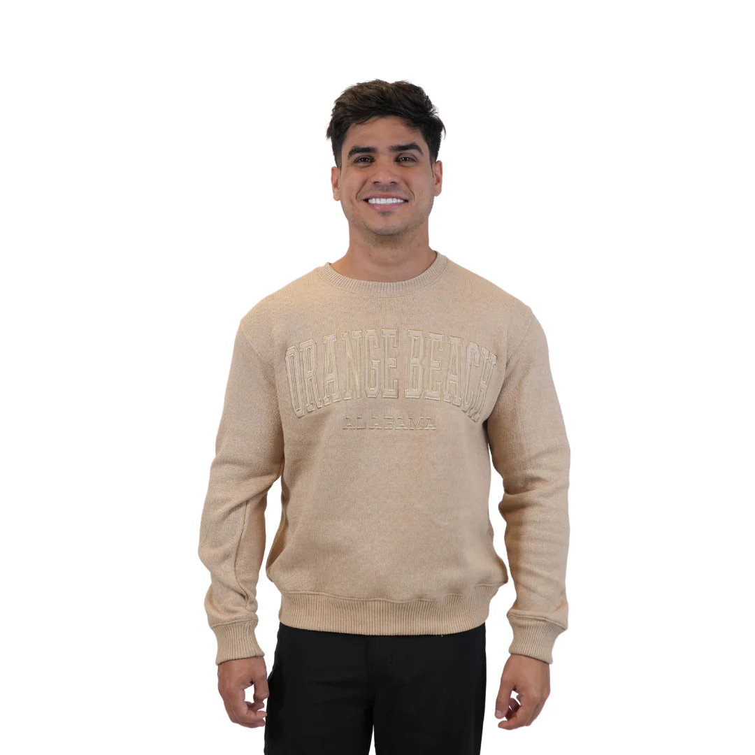 Orange beach Al,  Nantucket Crewneck W/ City Name Applique Style Ap267 - Image 2