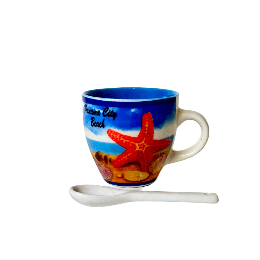 Panama City Beach Design Espresso Mug With Spoon - Image 2