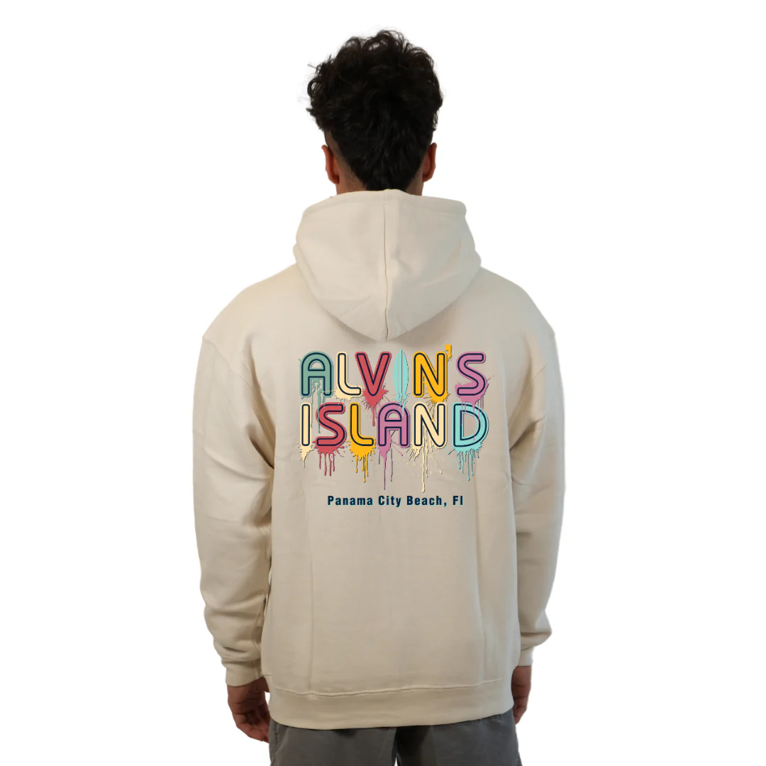 Panama City Florida Pullover Hoodie Men with Alvin's Island Drip Panting front and back Design Style 252 - Image 2