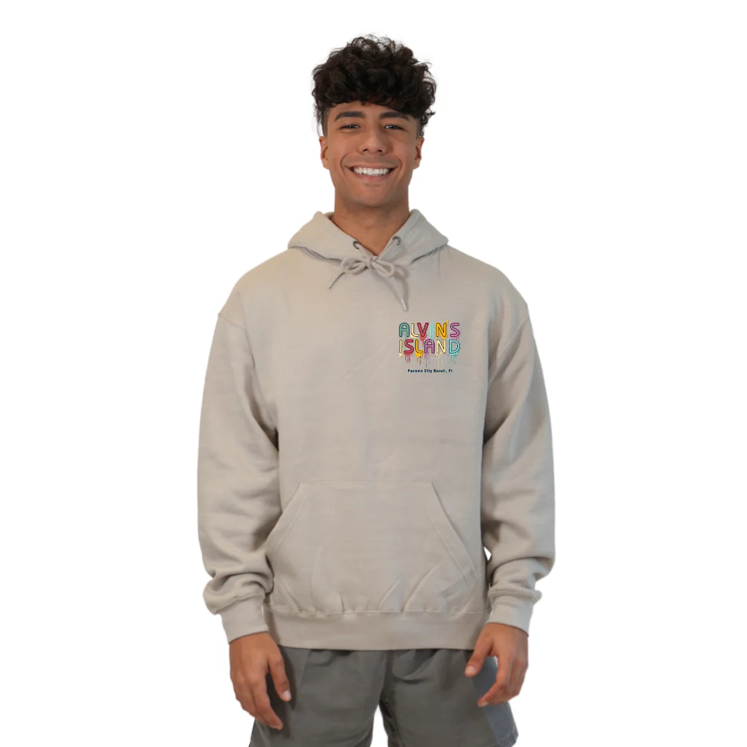 Panama City Florida Pullover Hoodie Men with Alvin's Island Drip Panting front and back Design Style 252 - Image 7