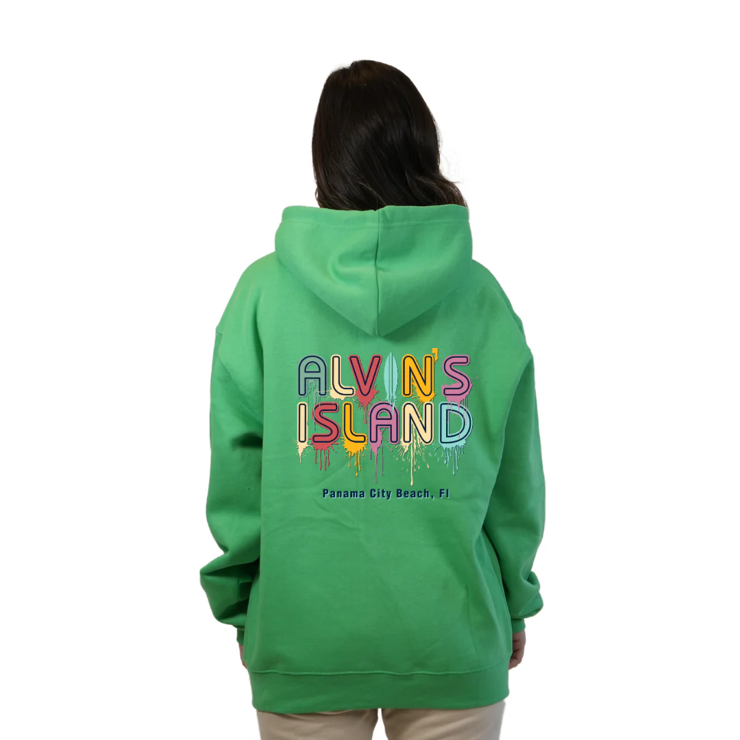 Panama City Florida Pullover Hoodie Women with Alvin's Island Drip Panting front and back Design Style 252 - Image 10