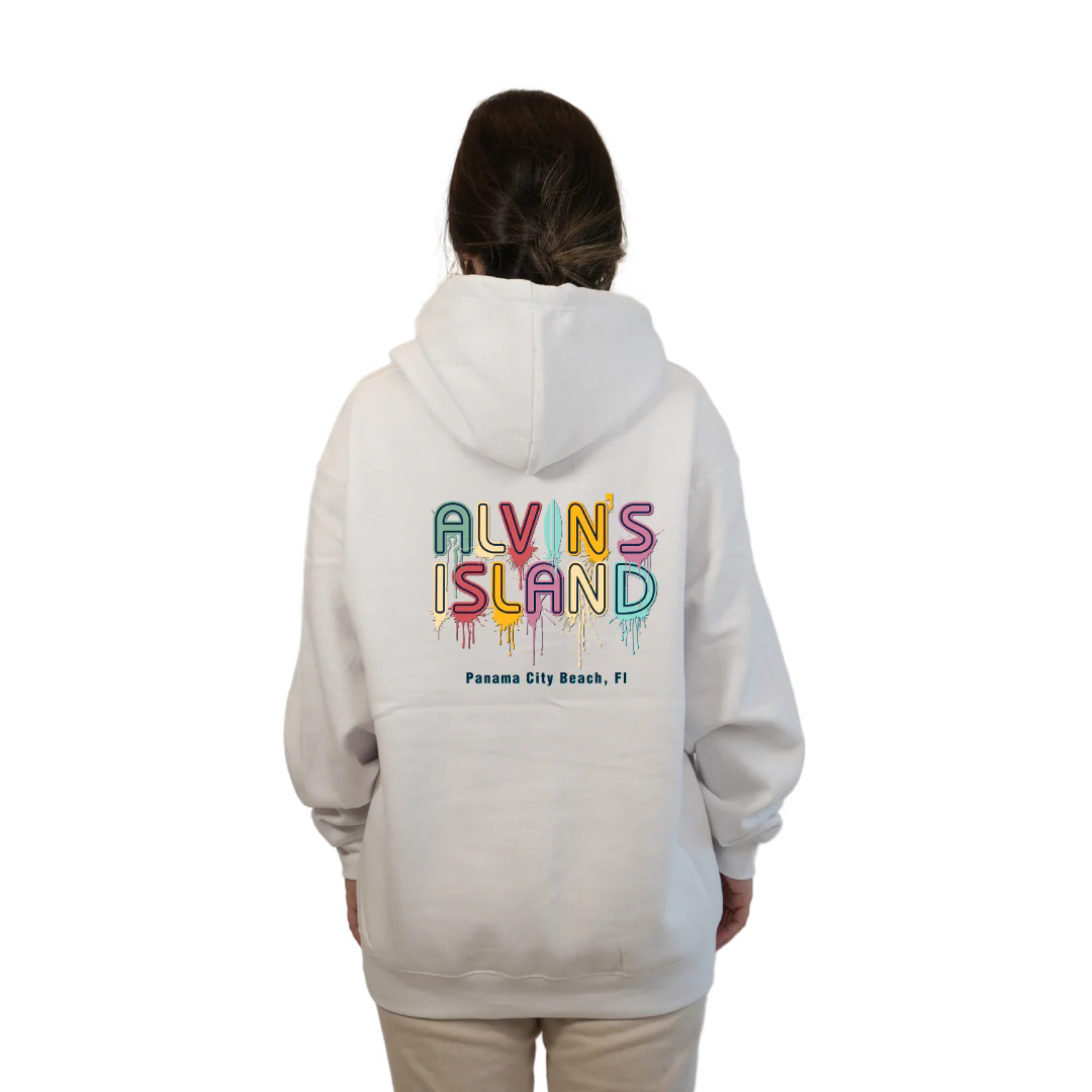 Panama City Florida Pullover Hoodie Women with Alvin's Island Drip Panting front and back Design Style 252 - Image 12
