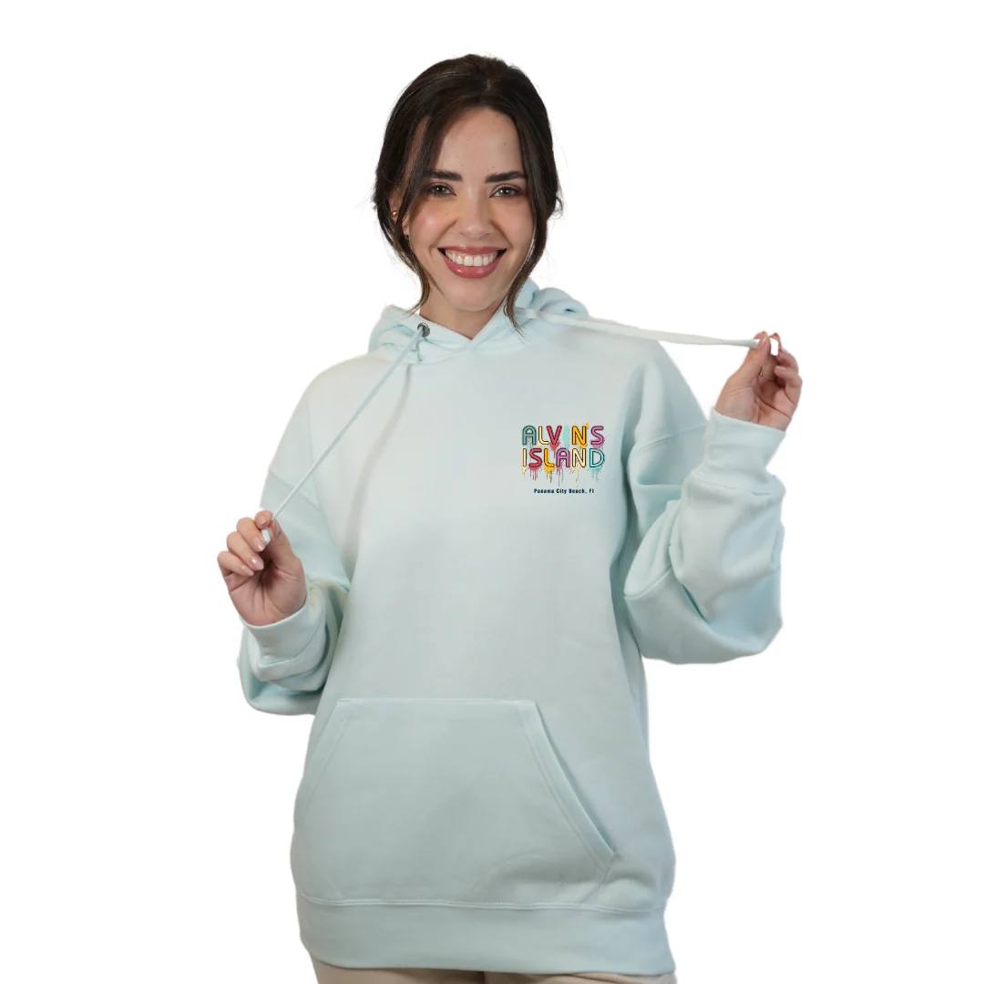 Panama City Florida Pullover Hoodie Women with Alvin's Island Drip Panting front and back Design Style 252 - Image 3